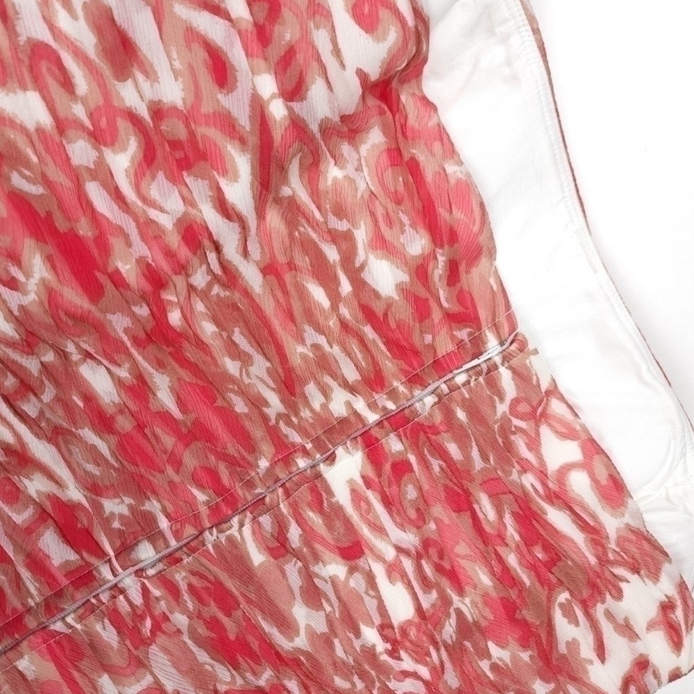 Teri Jon Red White Silk Rouged Bustier Sz 8 - Picture 7 of 10